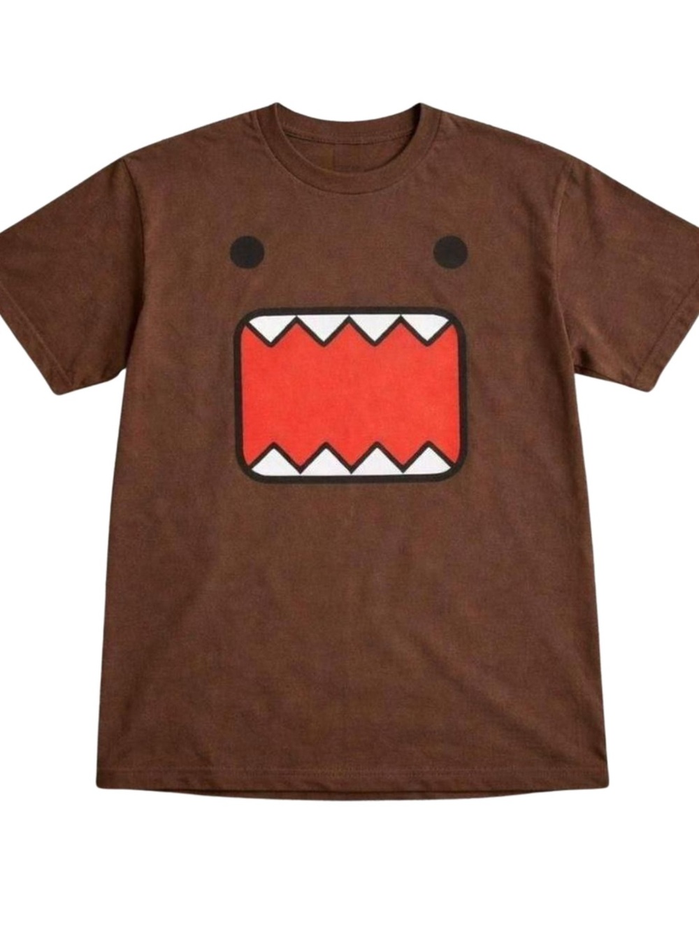 Gildan Brown Graphic Tee with Red Mouth Print